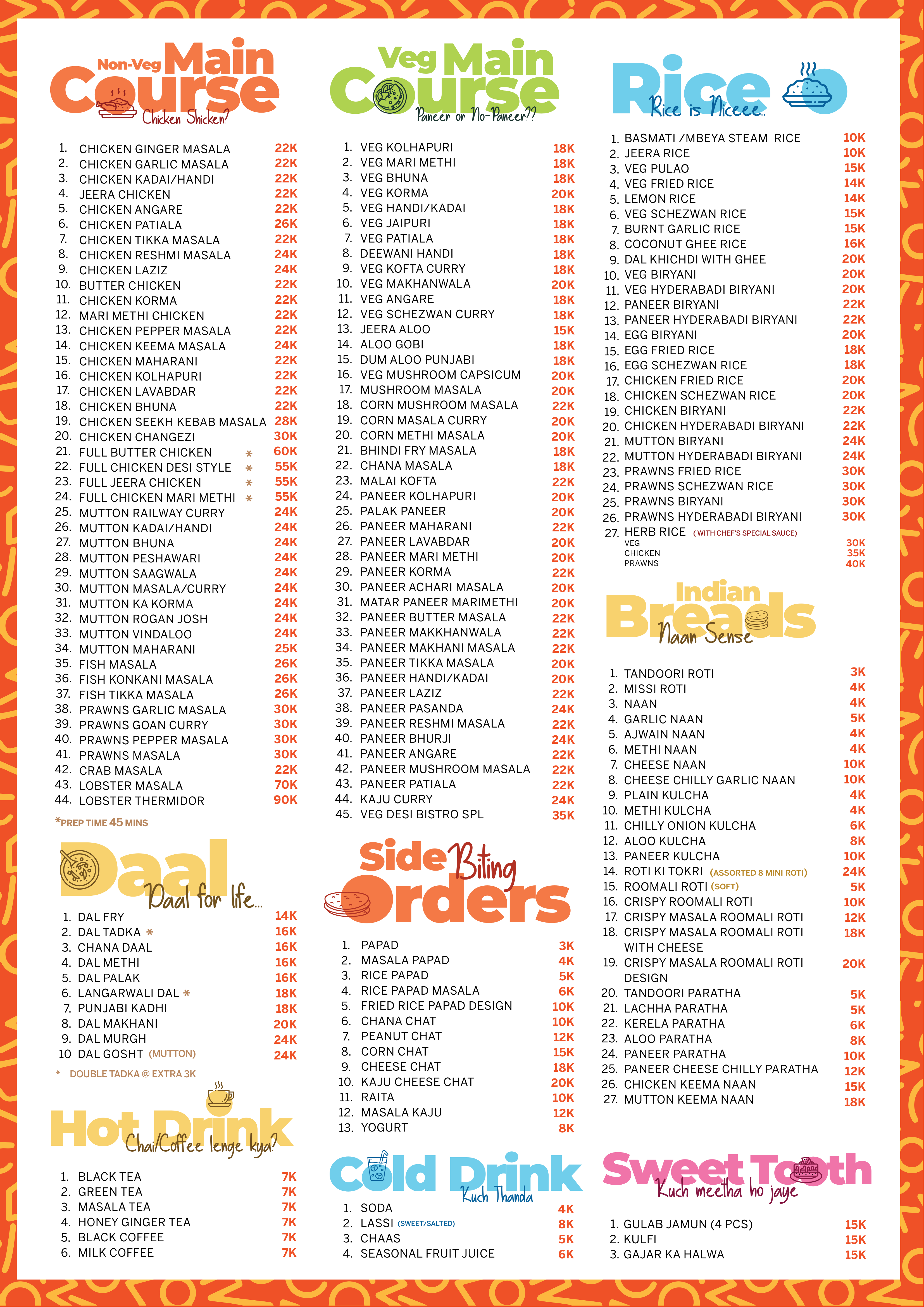 Desi Bistro Menu Page 2